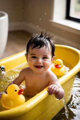 بانيو أطفال بترمومتر ومخدة وكاب شاور